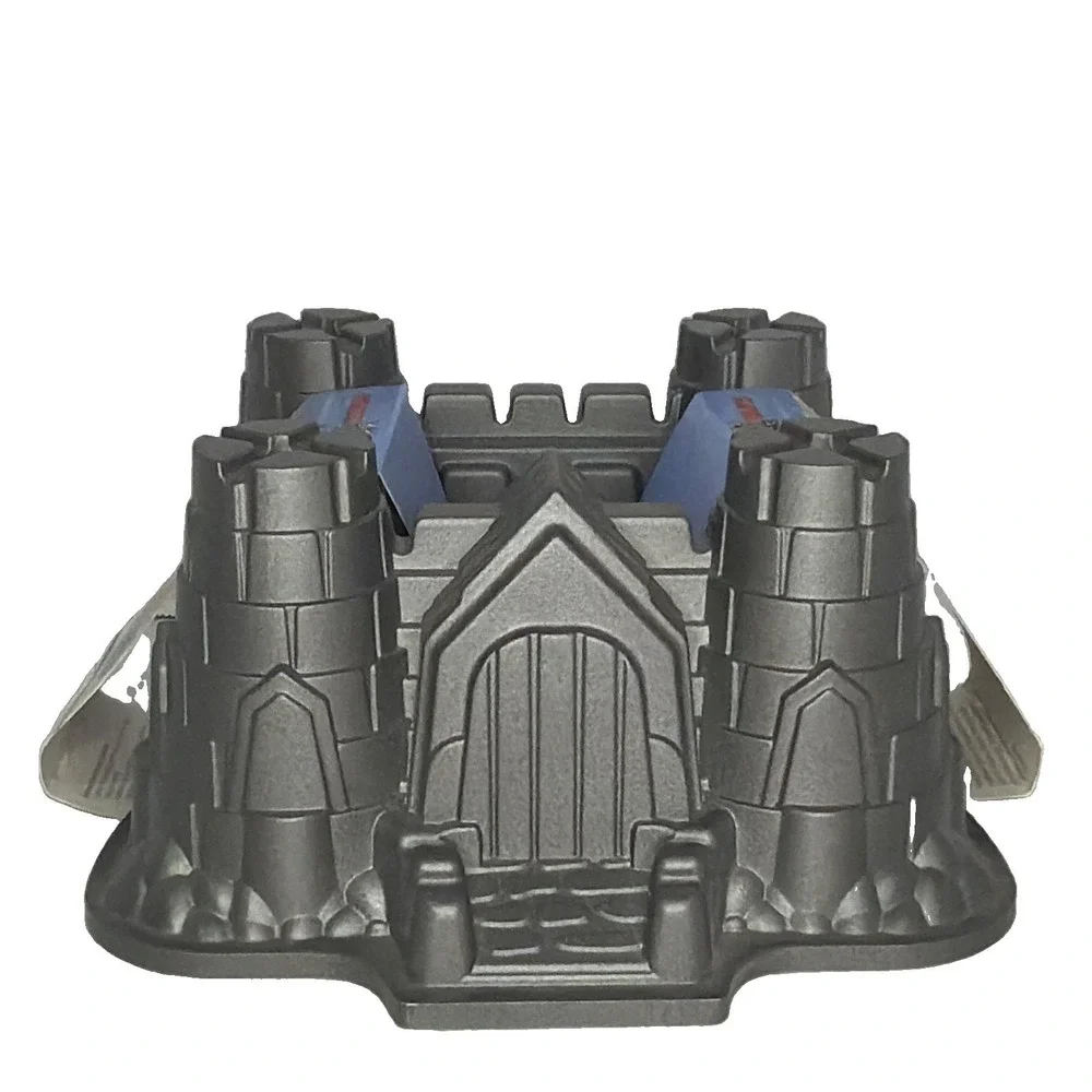 Nordic Ware Castle Bundt Pan 10 Cup Nonstick Aluminum Gray Mold 57724